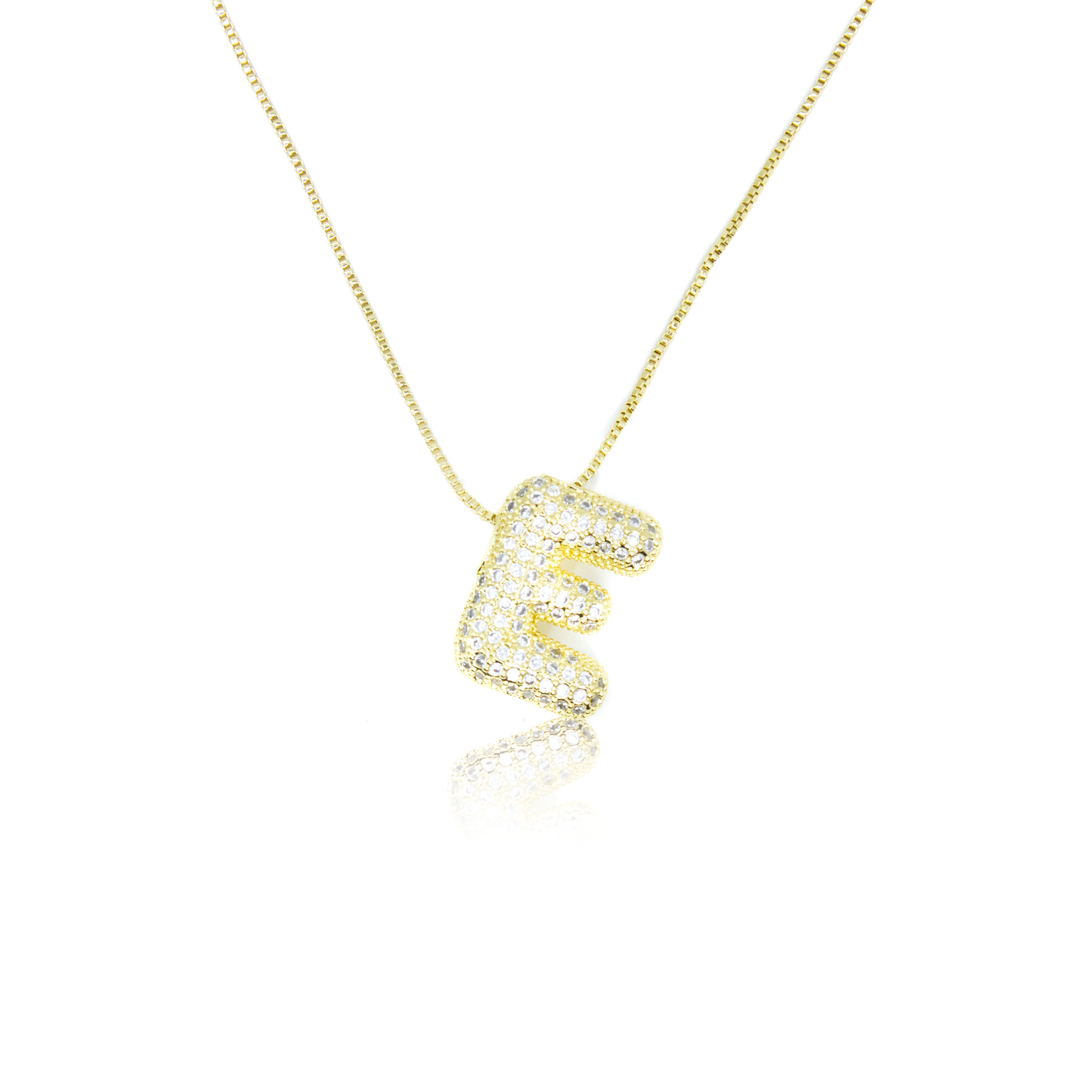 Collection of Inicial con Zirconia tipo globo y cadena con chapa de oro in a gallery layout