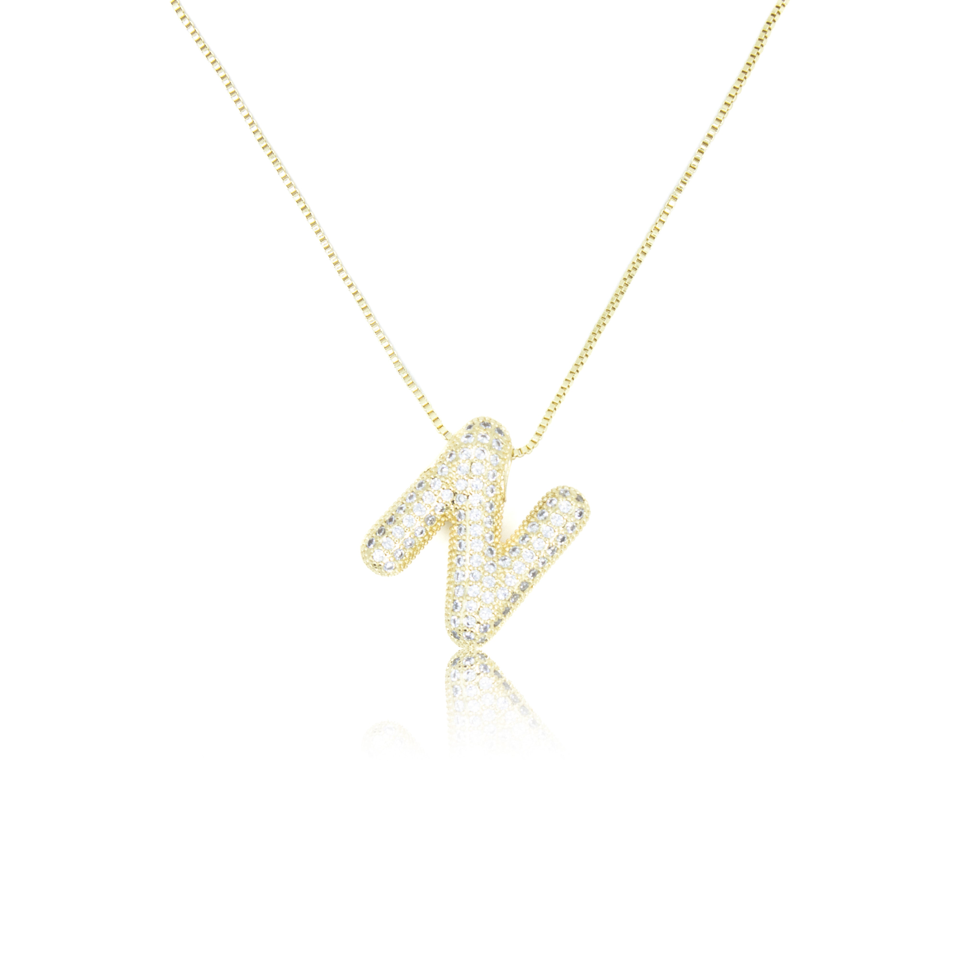 Collection of Inicial con Zirconia tipo globo y cadena con chapa de oro in a gallery layout