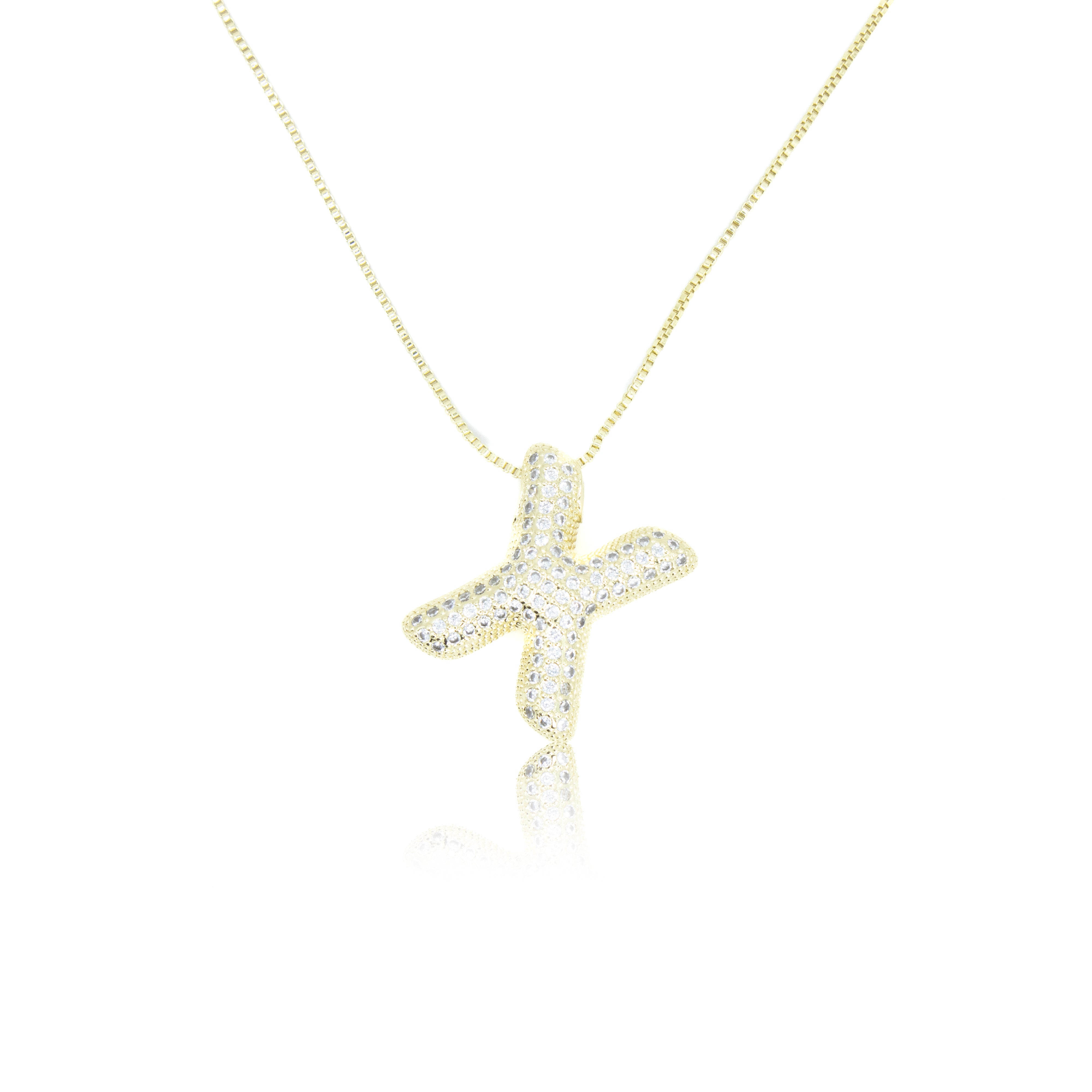 Collection of Inicial con Zirconia tipo globo y cadena con chapa de oro in a gallery layout