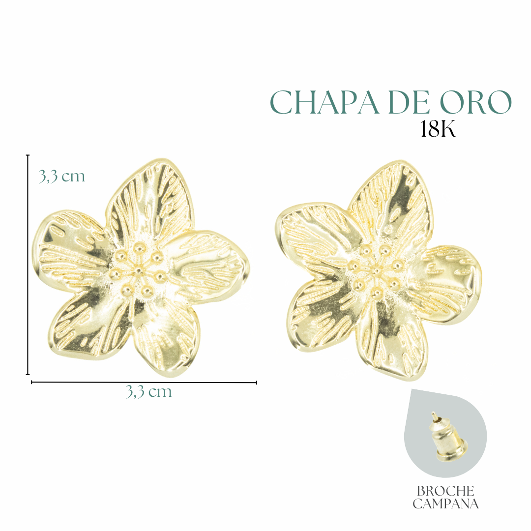 Collection of Aretes Flor Dorada in a gallery layout