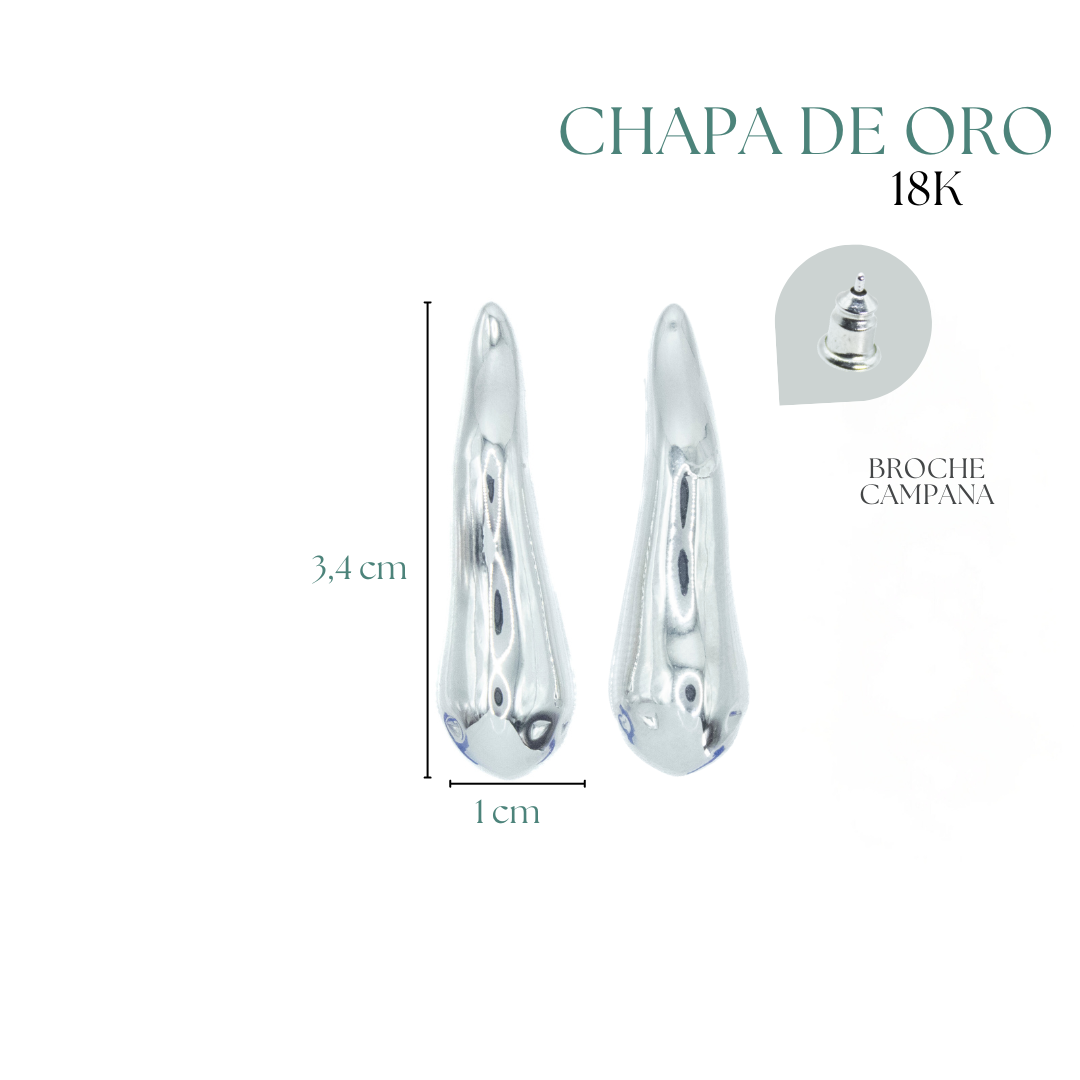 Collection of Aretes Gota Plateada in a gallery layout