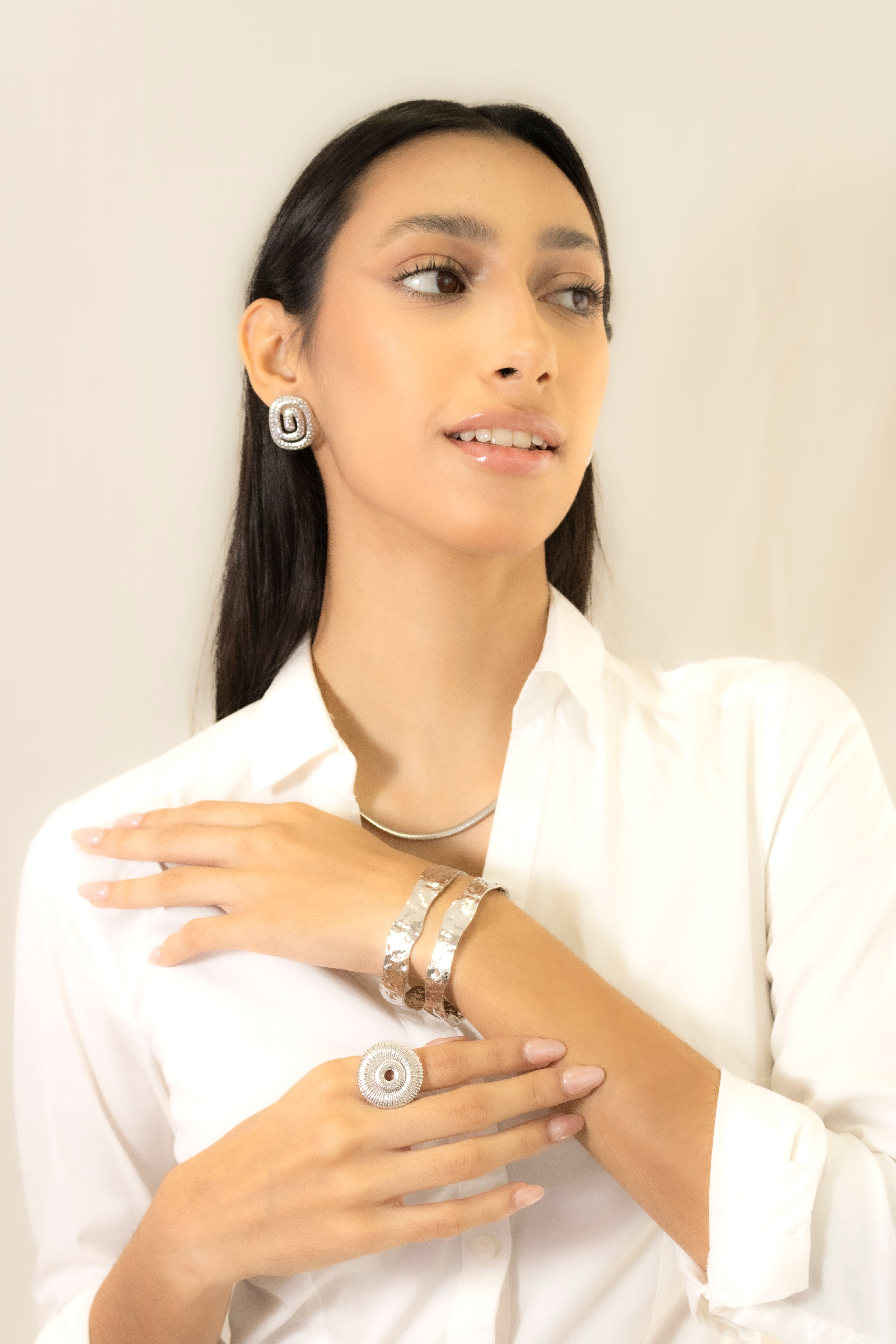 Collection of Cadena Plana de Acero Plateada in a gallery layout