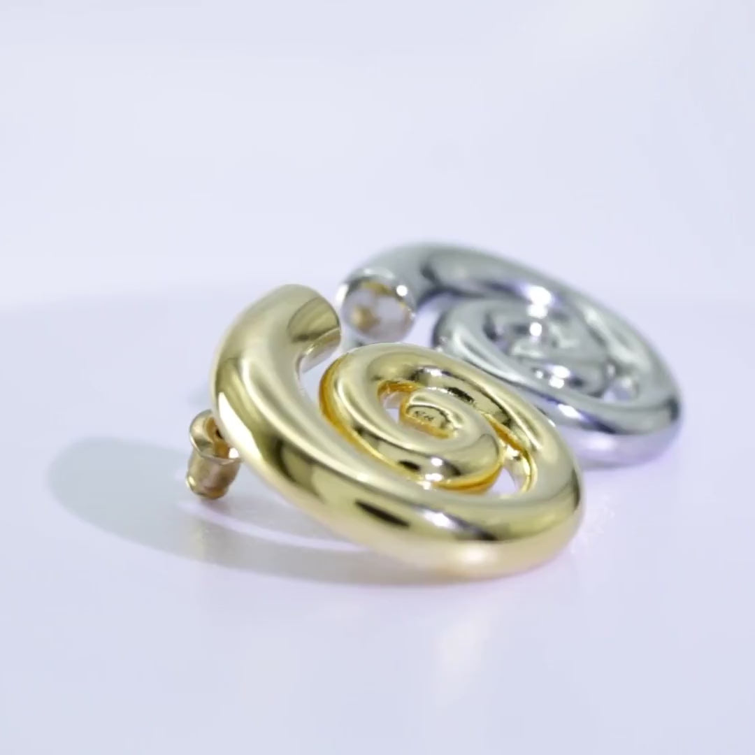 Collection of Arete espiral dorado in a gallery layout