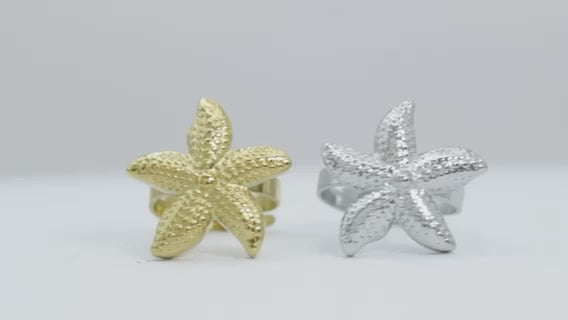 Collection of Anillo Estrella de Mar Plateado in a gallery layout